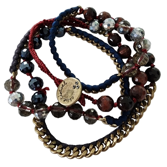 Chloe + Isabel Jewelry - Chloe + Isabel wrap bracelet red gold festival gemstones brass stacking bracelet